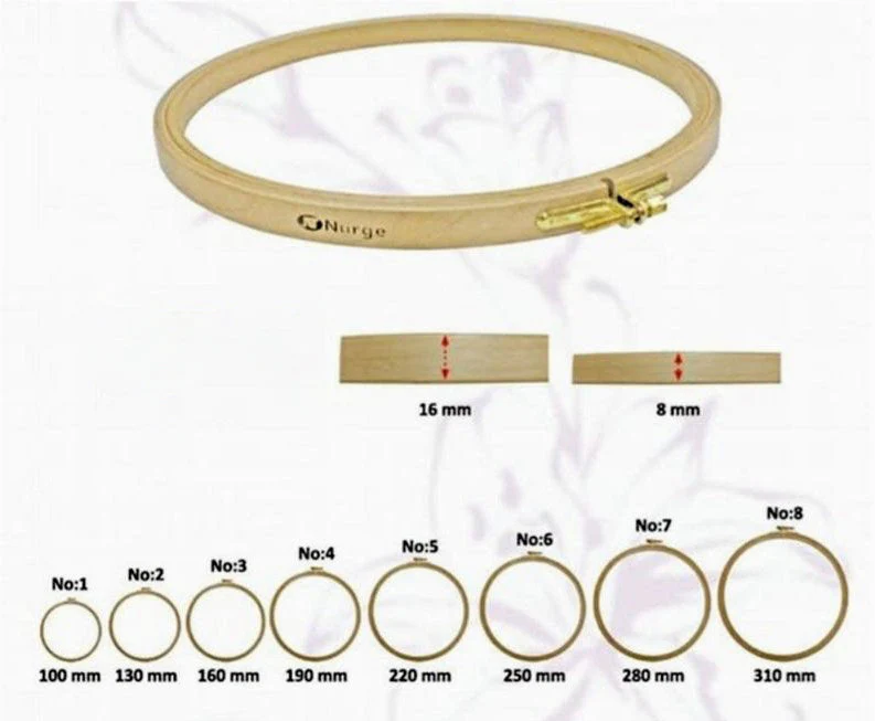 Aros de bordado redondos de Nurge de madera (8mm), 8 tamaños disponibles - Image 7