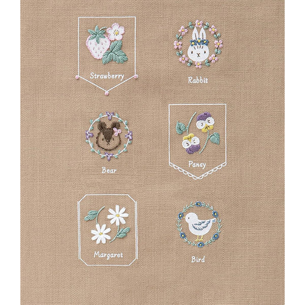 Kit de bordado "Galería de Conejos", diseñado por Atelier de Kohana y Aki Takahashi para Cosmo (marrón)