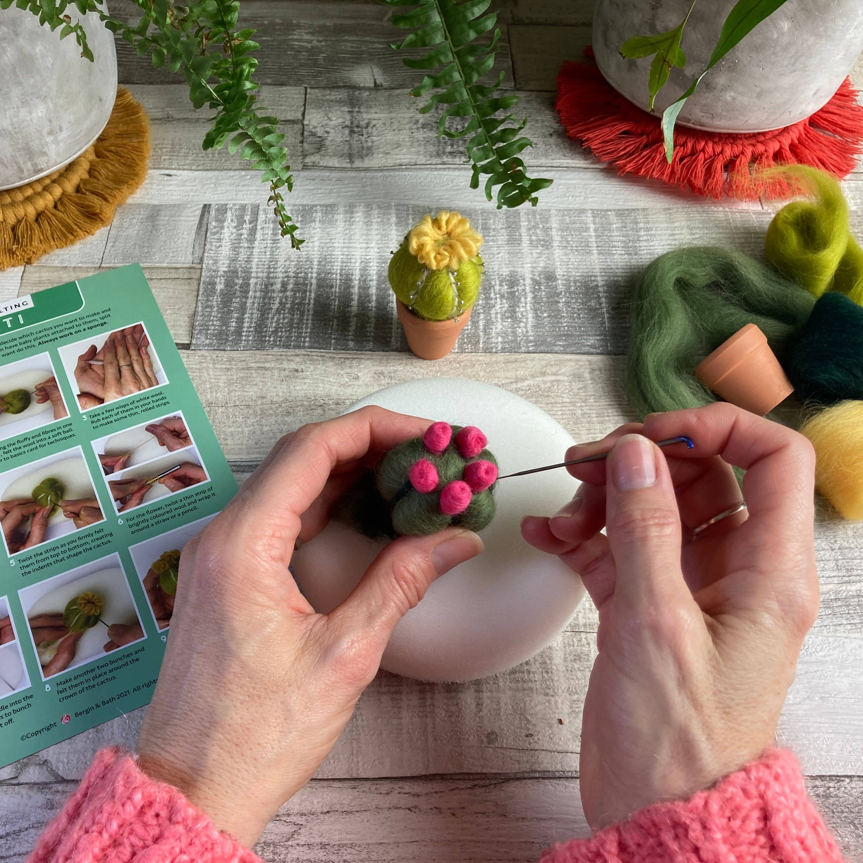 Kit de fieltro con aguja "Cactus" - Bergin & Bath - Image 4