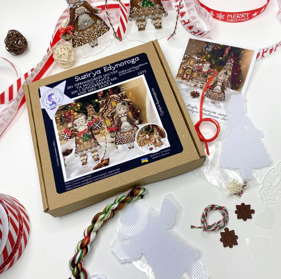Kit de punto de cruz “Papá y Mamá Noel de Jengibre" - Image 2