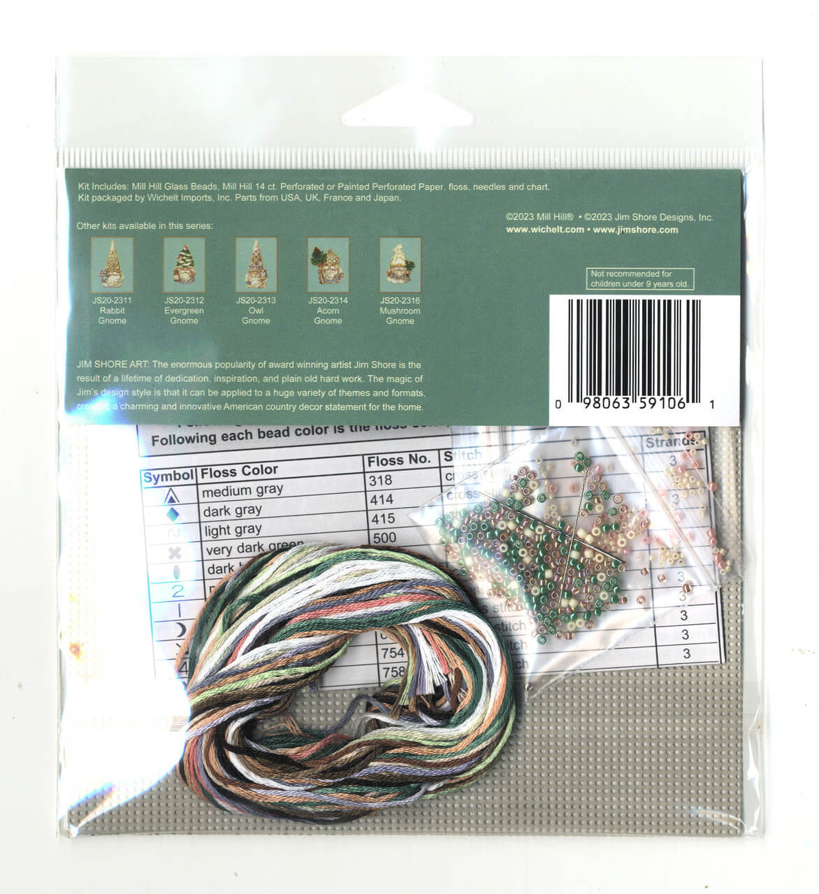 Kit de punto de cruz Pinecone Gnome de Mill Hill - Image 3