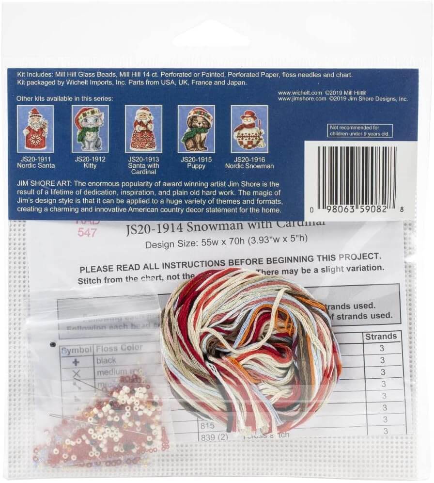 Kit de punto de cruz Snowman with Cardinal de Mill Hill - Image 3