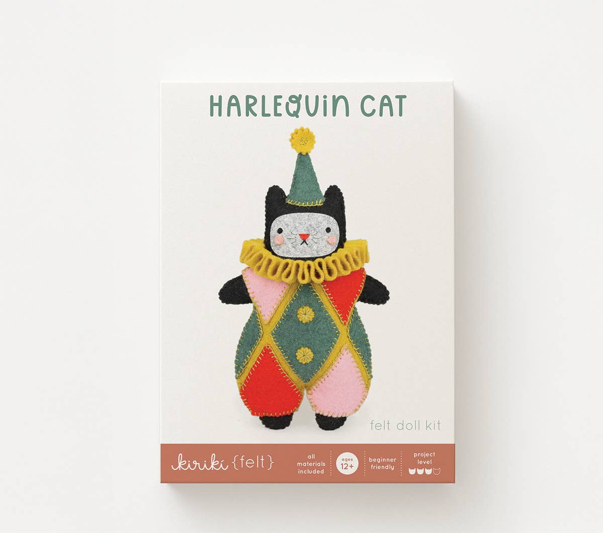 Kit Muñeco de Fieltro "Gato Arlequín" – Kiriki Press - Image 2