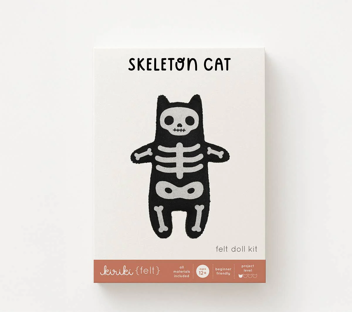 Kit Muñeco de Fieltro "Gato Esqueleto" – Kiriki Press - Image 2