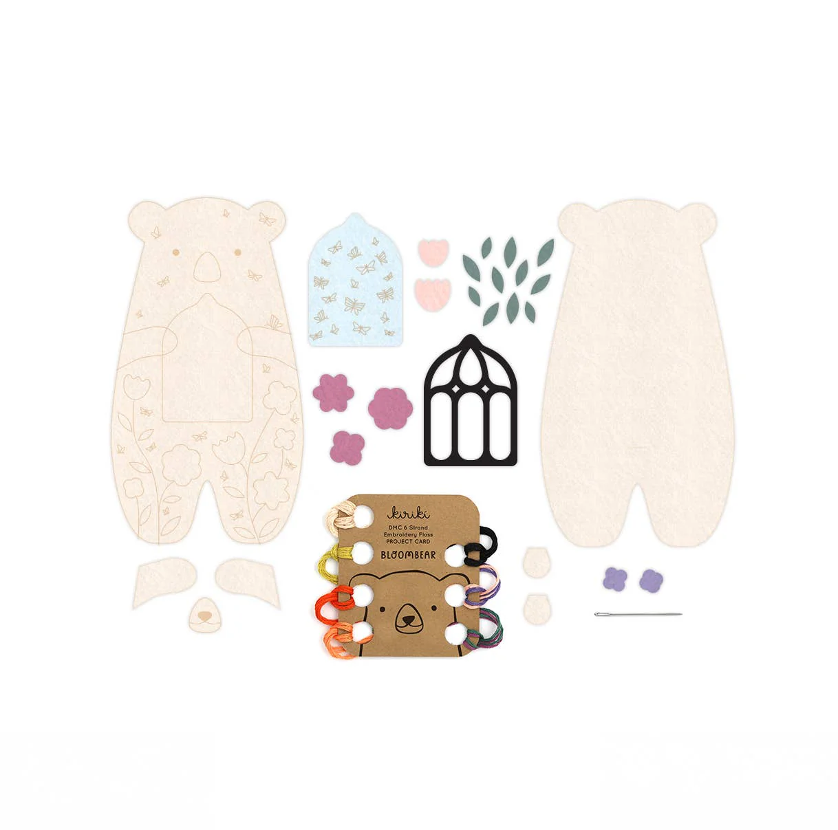 Kit Muñeco de Fieltro "Oso Floral" – Kiriki Press - Image 4